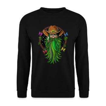 Unkraut Cowboy Stoner - Unisex Pullover - Schwarz - Vorne - Alina (178cm) & Michal (187cm)