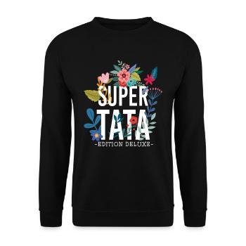 Super Tata, annonce de grossesse, - Sweat-shirt Unisexe - noir - Devant - Alina (178cm) & Michal (187cm)