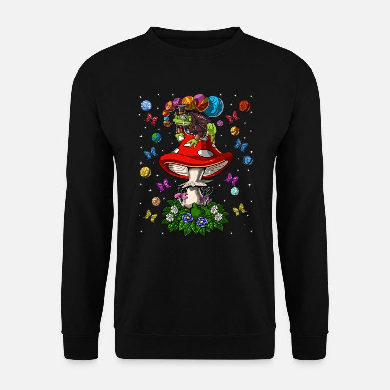 Psychedelischer Pilzfrosch - Unisex Pullover - Schwarz