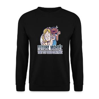 Future Mariée, humour femme EVJF - Sweat-shirt Unisexe - noir - Devant - Alina (178cm) & Michal (187cm)