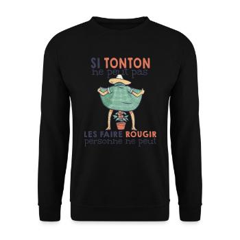 Si Tonton Peut humour tonton jardinier - Sweat-shirt Unisexe - noir - Devant - Alina (178cm) & Michal (187cm)