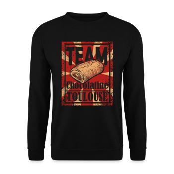 Team Chocolatine Toulouse Drôle - Sweat-shirt Unisexe - noir - Devant - Alina (178cm) & Michal (187cm)