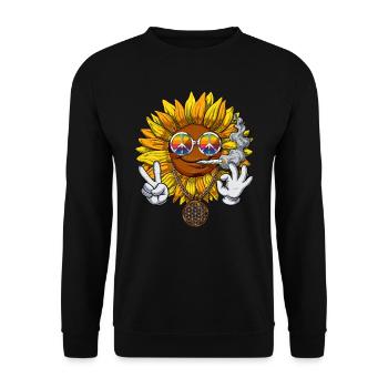Tournesol Hippie Stoner - Sweat-shirt Unisexe - noir - Devant - Alina (178cm) & Michal (187cm)