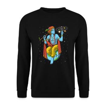 Hindu-Lord Krishna - Unisex Pullover - Schwarz - Vorne - Alina (178cm) & Michal (187cm)