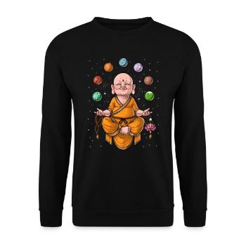 Buddha-Baby - Unisex Pullover - Schwarz - Vorne - Alina (178cm) & Michal (187cm)