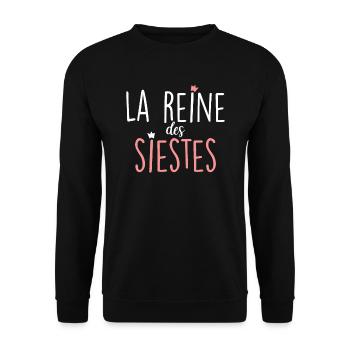 la reine des siestes humour femme - Sweat-shirt Unisexe - noir - Devant - Alina (178cm) & Michal (187cm)