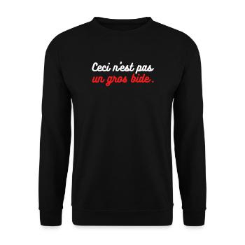 ceci n est pas un gros bide humour homme - Sweat-shirt Unisexe - noir - Devant - Alina (178cm) & Michal (187cm)