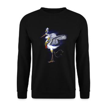 Egyptian Mythology Deity Benny - Unisex Sweatshirt - black - Front - Alina (178cm) & Michal (187cm)