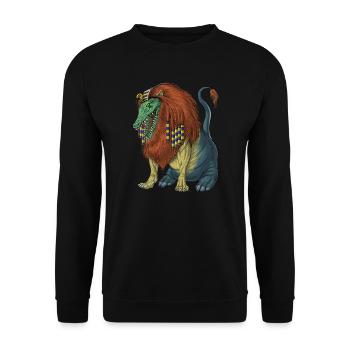 Egyptian Mythology Deity Ammit - Unisex Sweatshirt - black - Front - Alina (178cm) & Michal (187cm)