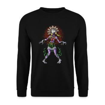 Aztec Mythology Deity Tzitzimitl - Unisex Sweatshirt - black - Front - Alina (178cm) & Michal (187cm)