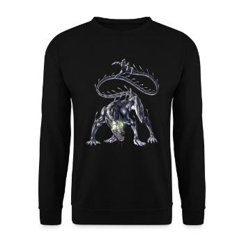 Créature mythique aztèque Ahuizotl - Sweat-shirt Unisexe - noir - Devant - Alina (178cm) & Michal (187cm)