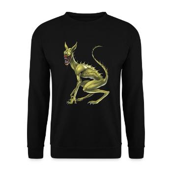 Cryptid Monster Chupacabra - Unisex Sweatshirt - black - Front - Alina (178cm) & Michal (187cm)