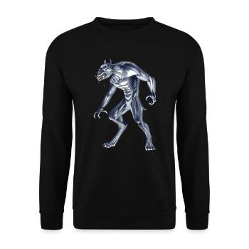 Cryptid Monster Dogman - Unisex Sweatshirt - black - Front - Alina (178cm) & Michal (187cm)
