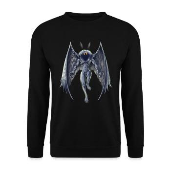 Cryptid Creature Mothman - Unisex Sweatshirt - black - Front - Alina (178cm) & Michal (187cm)