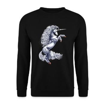Mythical Magical Unicorn - Unisex Sweatshirt - black - Front - Alina (178cm) & Michal (187cm)