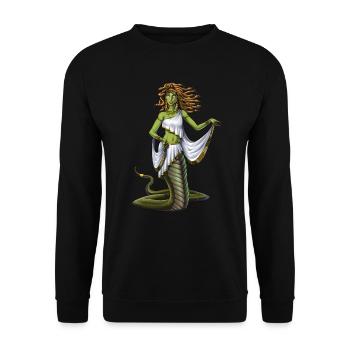 Ancient Greek Goddess Medusa - Unisex Sweatshirt - black - Front - Alina (178cm) & Michal (187cm)