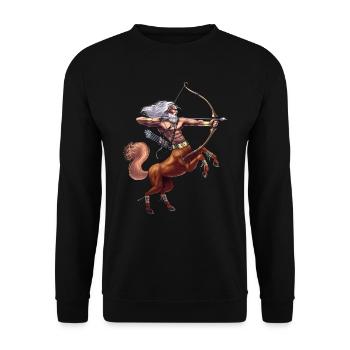 Greek Mythology Deity Centaur - Unisex Sweatshirt - black - Front - Alina (178cm) & Michal (187cm)