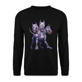 Three Headed Dog Cerberus - Unisex Sweatshirt - black - Front - Alina (178cm) & Michal (187cm)