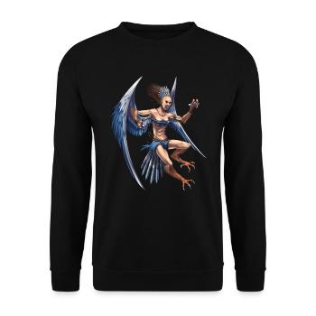 Greek Mythology Deity Harpy - Unisex Sweatshirt - black - Front - Alina (178cm) & Michal (187cm)