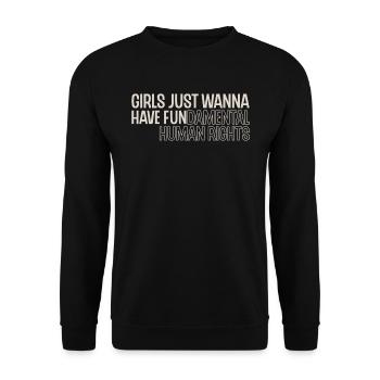 girls just want to have human rights - Sweat-shirt Unisexe - noir - Devant - Alina (178cm) & Michal (187cm)