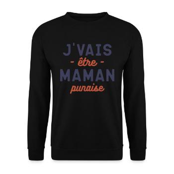 Annonce De Grossesse Pour Maman - Sweat-shirt Unisexe - noir - Devant - Alina (178cm) & Michal (187cm)
