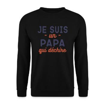 Je suis un papa qui dechire future papa - Sweat-shirt Unisexe - noir - Devant - Alina (178cm) & Michal (187cm)
