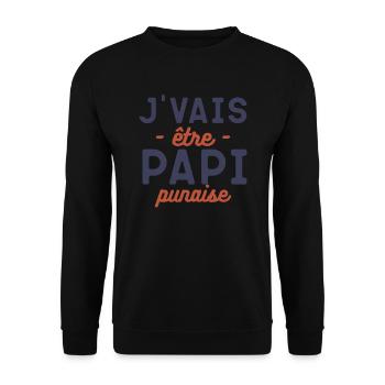 Annonce de grossesse pour papy ou grand - Sweat-shirt Unisexe - noir - Devant - Alina (178cm) & Michal (187cm)
