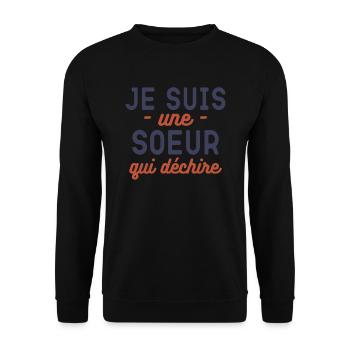 Annonce De Grossesse Pour Frangine - Sweat-shirt Unisexe - noir - Devant - Alina (178cm) & Michal (187cm)