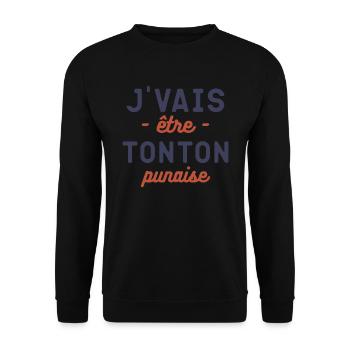 Je suis un tonton qui dechire future tonton - Sweat-shirt Unisexe - noir - Devant - Alina (178cm) & Michal (187cm)