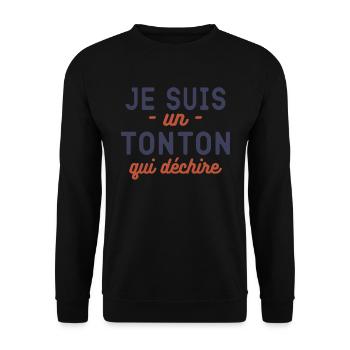 Je suis un tonton qui dechire future tonton - Sweat-shirt Unisexe - noir - Devant - Alina (178cm) & Michal (187cm)