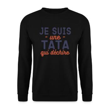 Pour future Tata Annonce de Grossesse - Sweat-shirt Unisexe - noir - Devant - Alina (178cm) & Michal (187cm)