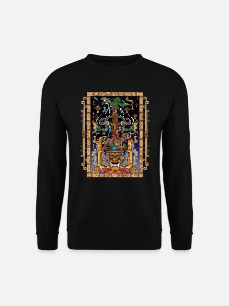 Alter Maya-König Pakal Sarkophag - Unisex Pullover - Schwarz