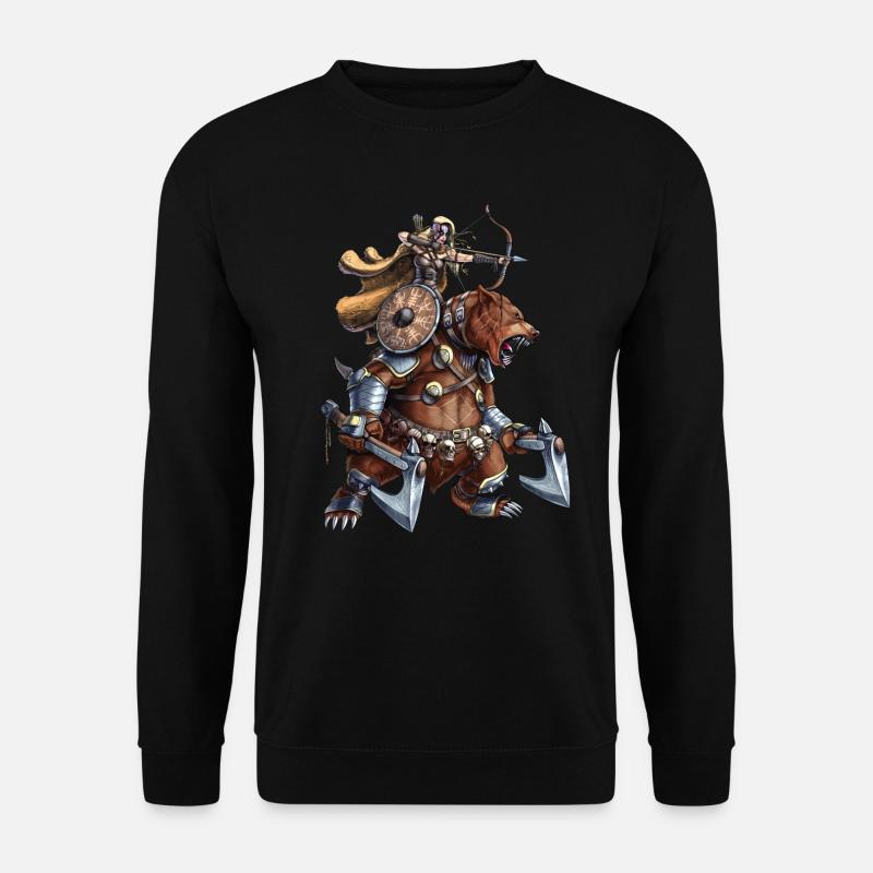 Nordischer Bären-Wikingerkrieger - Unisex Pullover - Schwarz