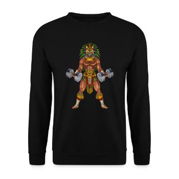 Culturiste Aztèque Guerrier - Sweat-shirt Unisexe - noir - Devant - Alina (178cm) & Michal (187cm)