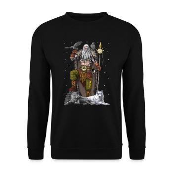 Dieu viking nordique Odin - Sweat-shirt Unisexe - noir - Devant - Alina (178cm) & Michal (187cm)