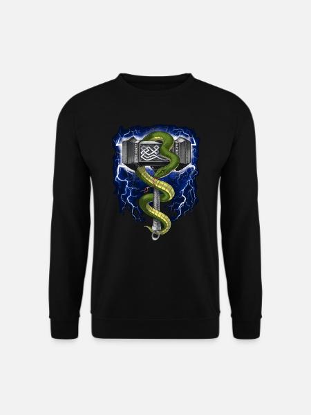Nordic Viking Krieger Hammer - Unisex Pullover - Schwarz