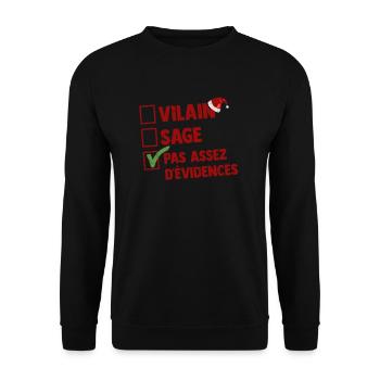Humour Noel vilain coquin homme couple - Sweat-shirt Unisexe - noir - Devant - Alina (178cm) & Michal (187cm)