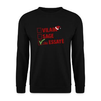 Humour Noel vilain coquin homme couple - Sweat-shirt Unisexe - noir - Devant - Alina (178cm) & Michal (187cm)
