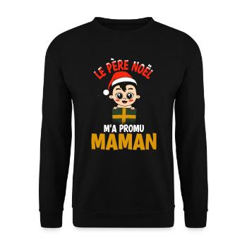 Le Pere Noel ma Promu Maman Annonce De - Sweat-shirt Unisexe - noir - Devant - Alina (178cm) & Michal (187cm)