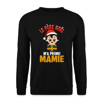Le Pere Noel m a Promu Mamie Annonce De - Sweat-shirt Unisexe - noir - Devant - Alina (178cm) & Michal (187cm)