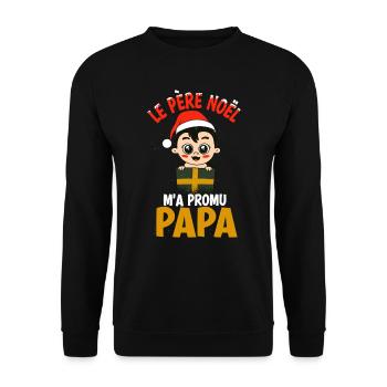 Le Pere Noel m a Promu Papa Annonce De - Sweat-shirt Unisexe - noir - Devant - Alina (178cm) & Michal (187cm)