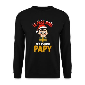 Le Pere Noel m a Promu Papy Annonce De - Sweat-shirt Unisexe - noir - Devant - Alina (178cm) & Michal (187cm)