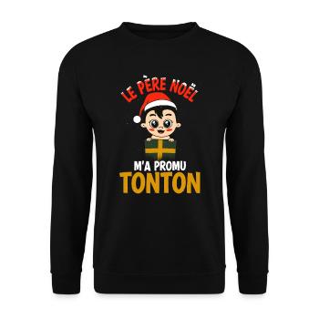 Le Pere Noel m a Promu Tonton Annonce De - Sweat-shirt Unisexe - noir - Devant - Alina (178cm) & Michal (187cm)
