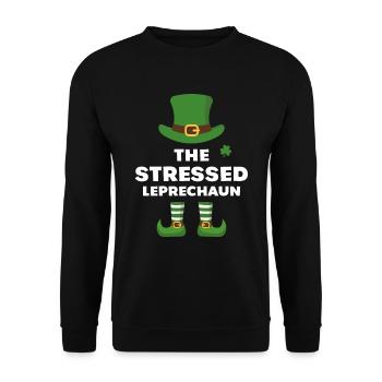 The Stressed Leprechaun - Unisex Sweatshirt - black - Front - Alina (178cm) & Michal (187cm)