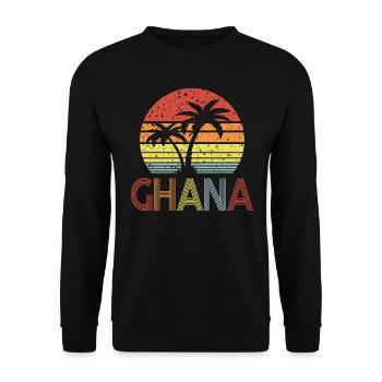 Ghana - Unisex Pullover - Schwarz - Vorne - Alina (178cm) & Michal (187cm)