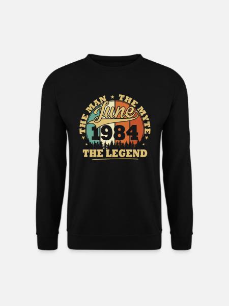 Jahrgang Juni 1984 Geschenk zum 40-jährigen Jubiläum - Unisex Pullover - Schwarz