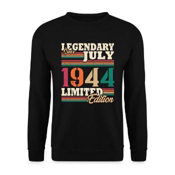 Vintage 1944 Juillet Cadeau Anniversaire Rétro - Sweat-shirt Unisexe - noir - Devant - Alina (178cm) & Michal (187cm)