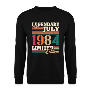 Vintage 1984 Juillet Cadeau Anniversaire Rétro - Sweat-shirt Unisexe - noir - Devant - Alina (178cm) & Michal (187cm)