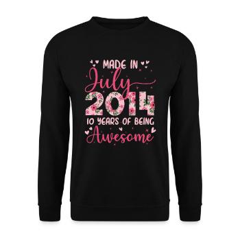 Juli 2014 10-jähriges Jubiläumsgeschenk für Mädchen - Unisex Pullover - Schwarz - Vorne - Alina (178cm) & Michal (187cm)