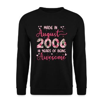 August 2006 18th Birthday Gift For Girl - Unisex Sweatshirt - black - Front - Alina (178cm) & Michal (187cm)
